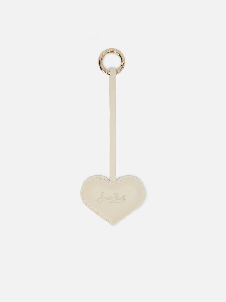 Bag Charm a cuore in pelle bianca