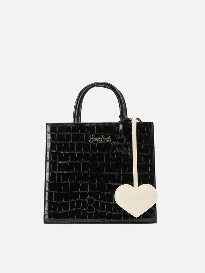 Bag Charm a cuore in pelle bianca