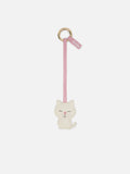 Bag Charm gatto in pelle bianca