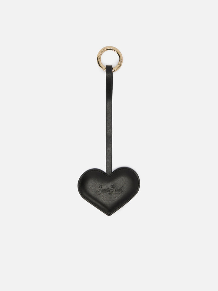 Bag Charm a cuore in pelle nera