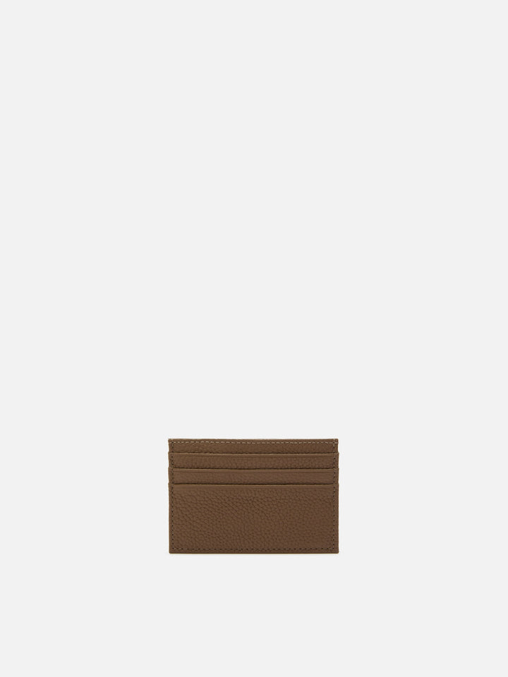 Portacarte Card Holder in pelle martellata marrone