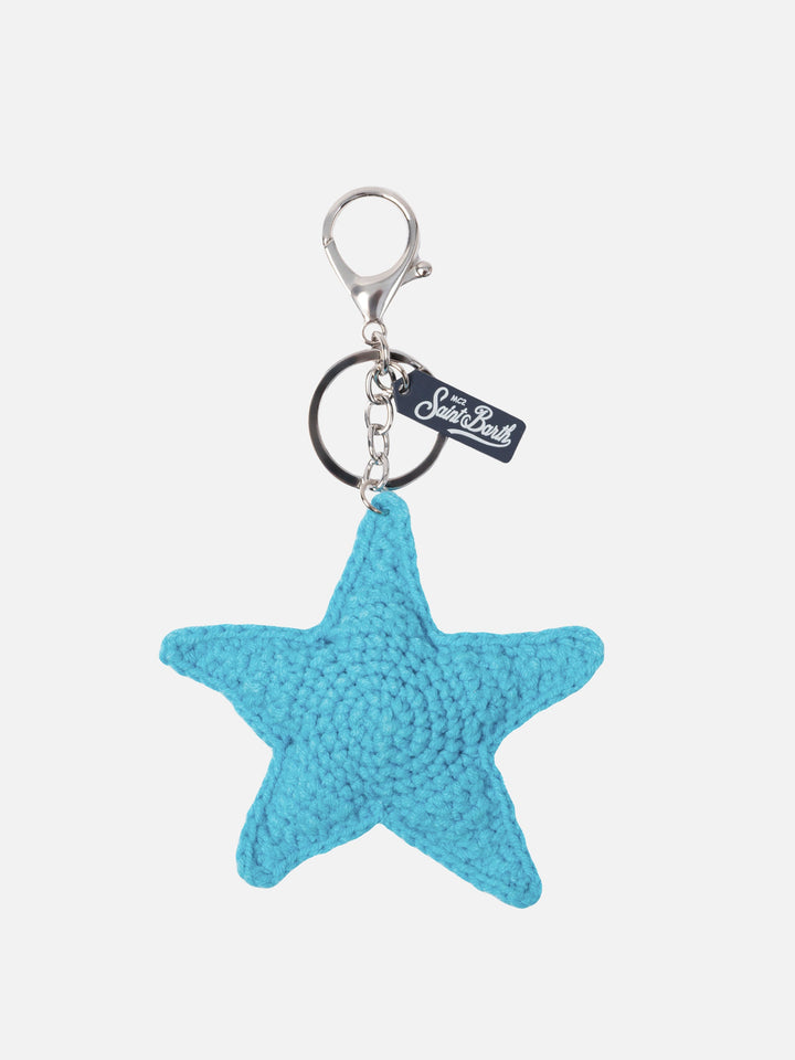 Portachiavi Keyring con charm stella marina all'uncinetto
